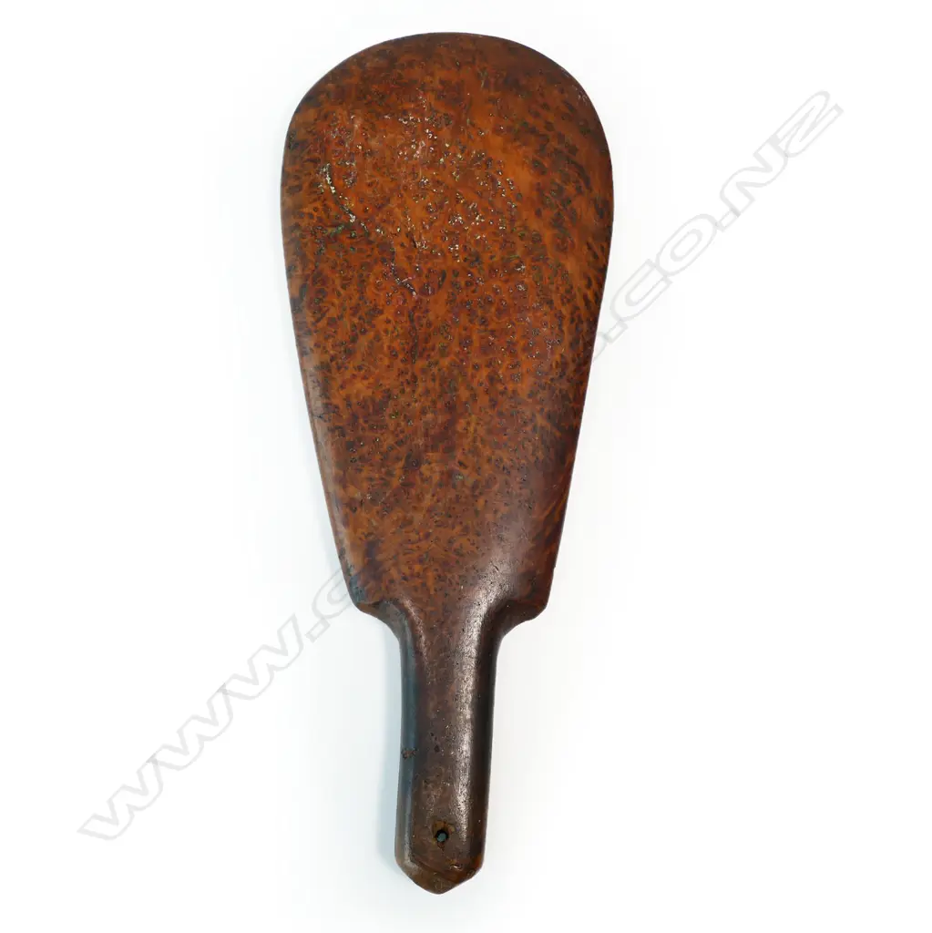 A solid burr totara colonial period patu, Image 1++